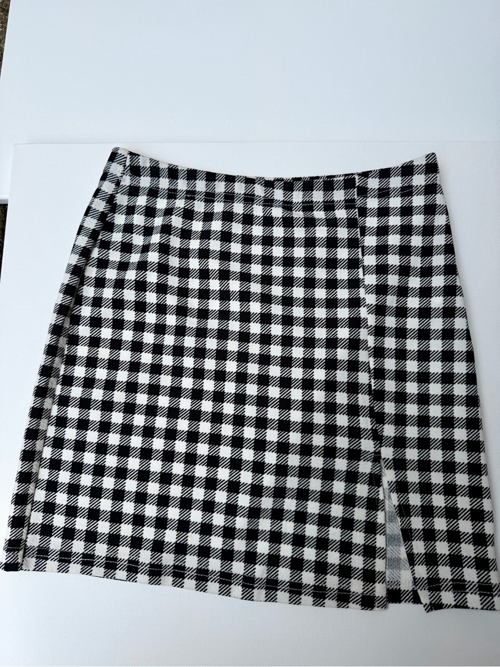 SHEIN Black & White Gingham Mini Skirt